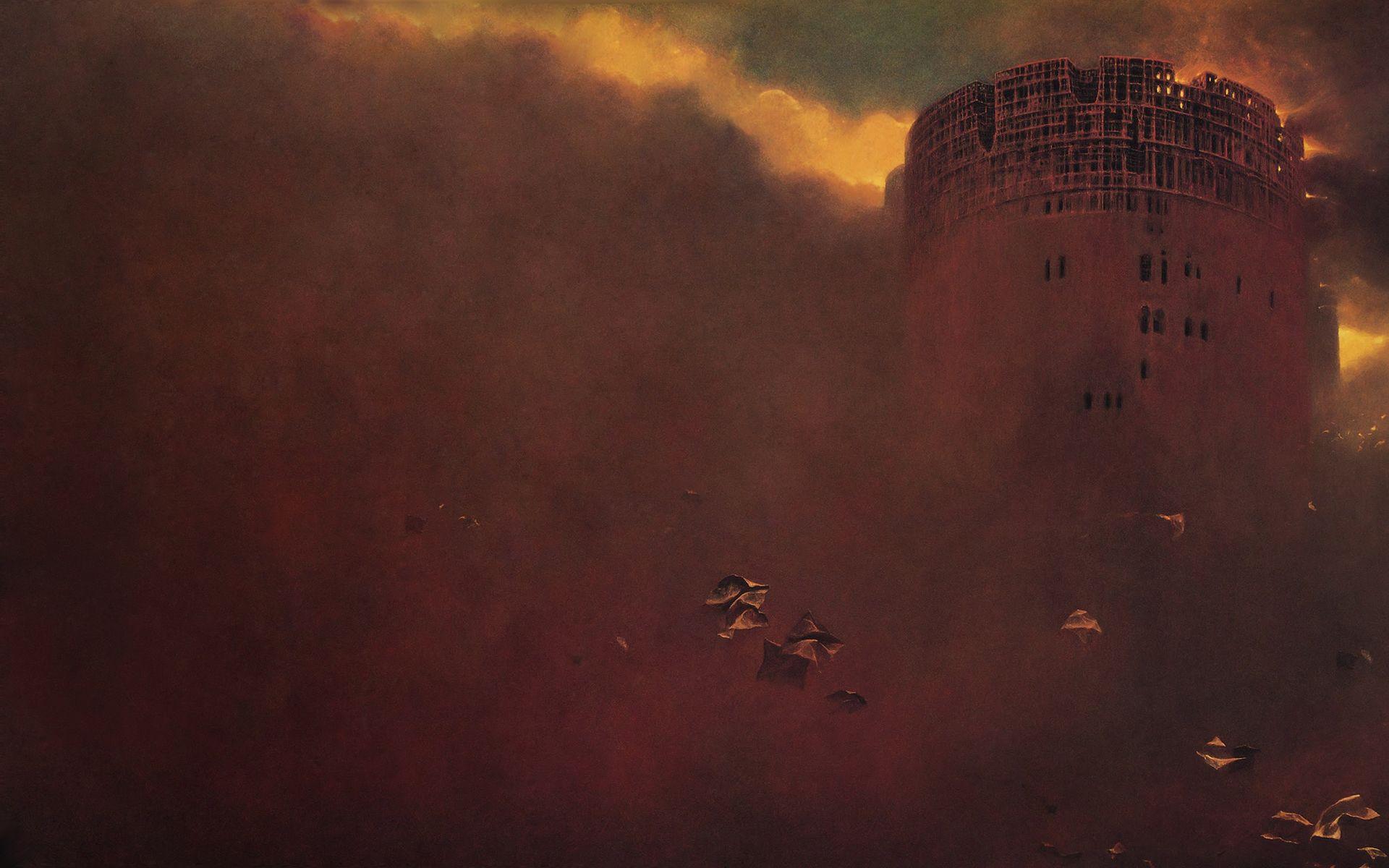 1920x1200 Creepy Castle Drawing HD wallpaper. art and paintings. Wallpaper