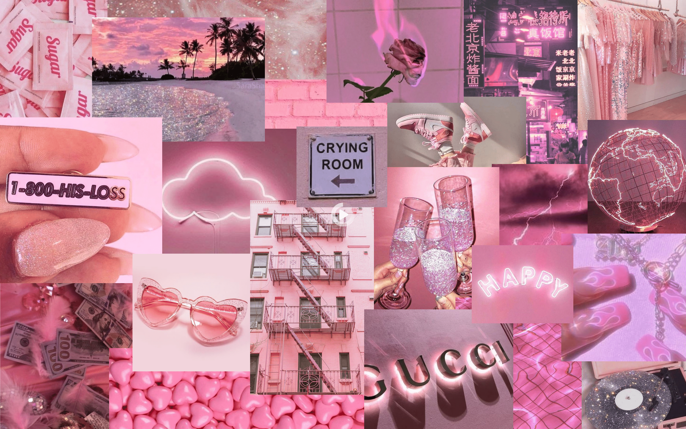 2880x1800 Aesthetic Pink Laptop Wallpaper