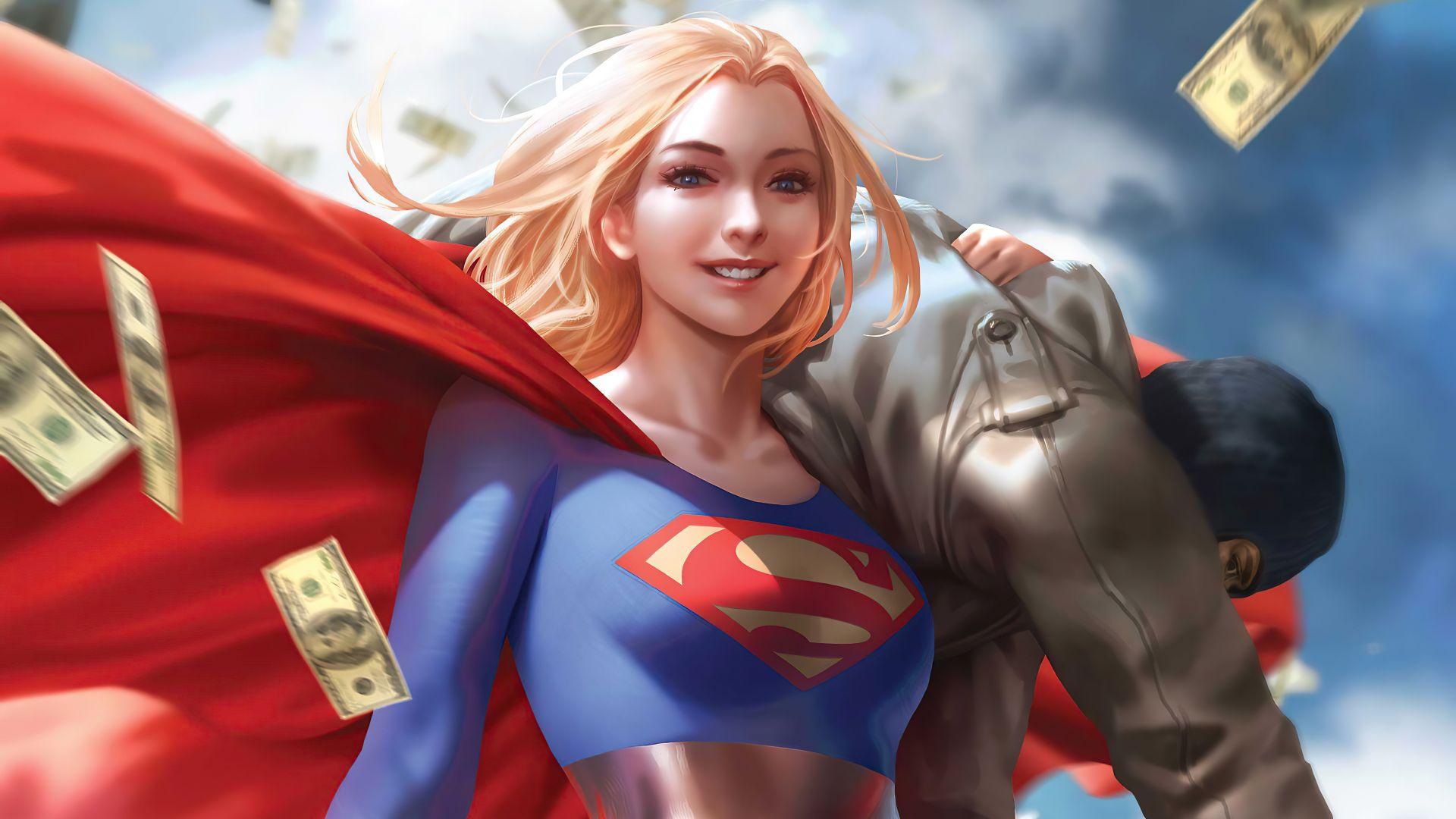 1920x1080 Desktop wallpaper gorgeous, supergirl, blonde, art, HD image, picture, background, 1291bb
