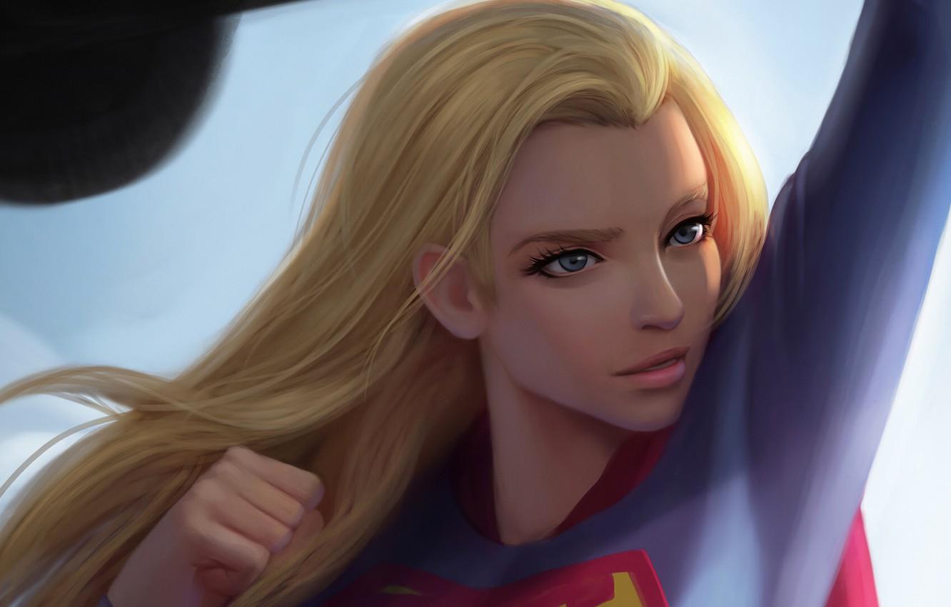 1332x850 Wallpaper girl, hair, hero, costume, Supergirl image for desktop, section арт