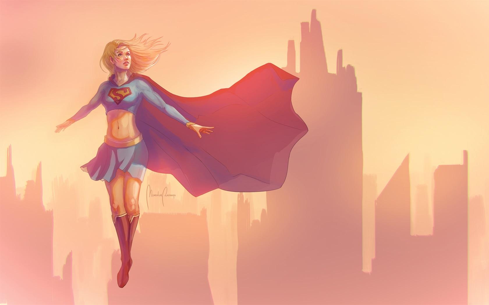1680x1050 Wallpaper Supergirl, flying, wind, city, art picture 1920x1080 Full HD 2K Picture, Image