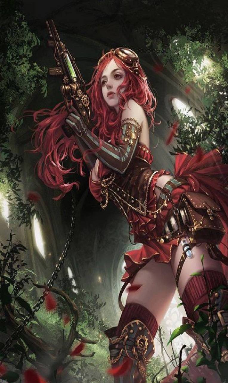 764x1280 Steampunk Girl Wallpaper