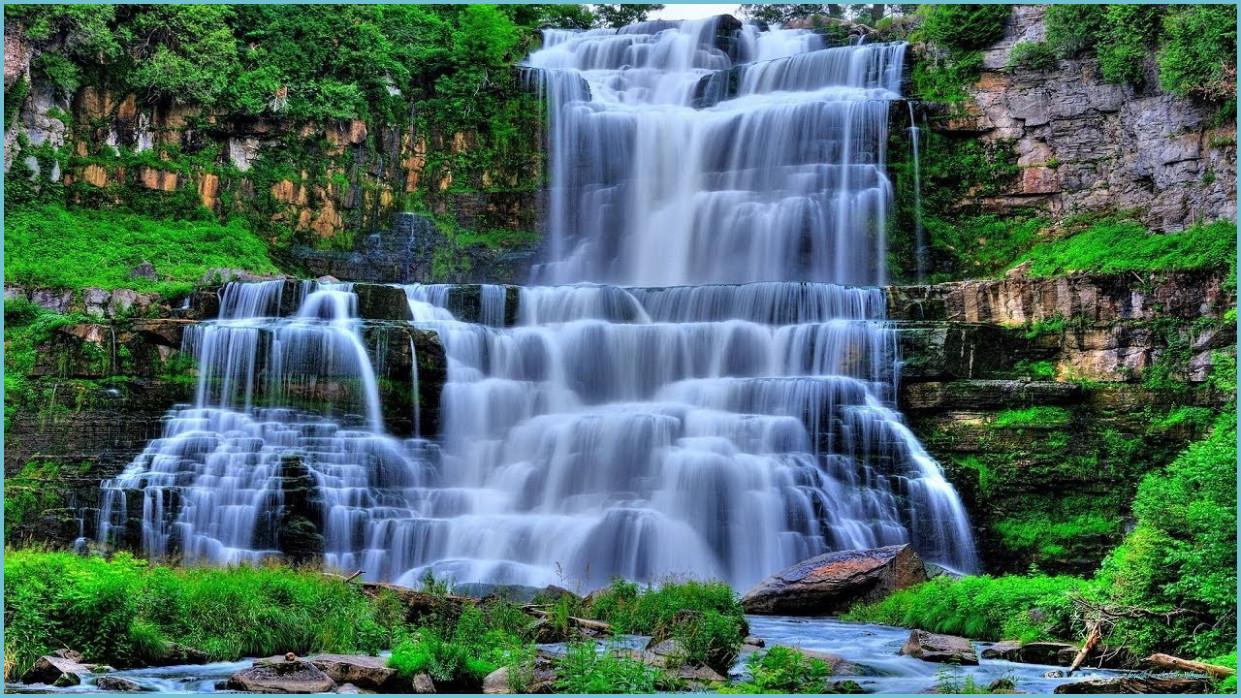 1241x698 Relaxing The Most Beautiful Waterfall Nature, Nature Waterfall Waterfall Wallpaper