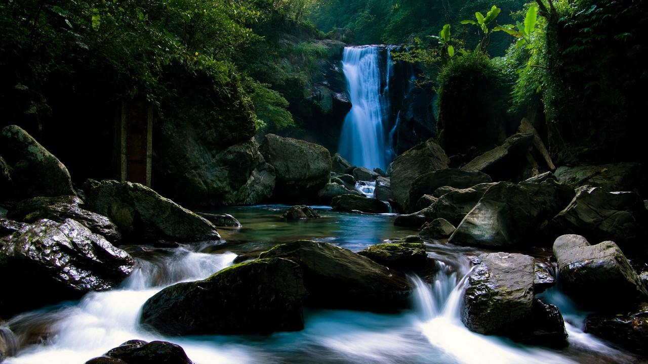 1280x720 beach, midnight, waterfall wallpaper. beach, midnight, waterfall