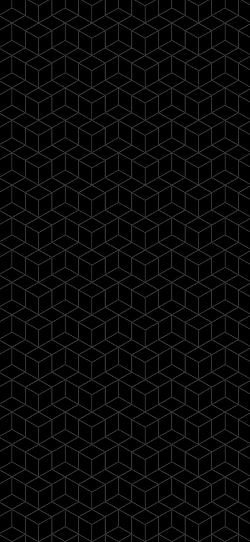 828x1792 Geometric Cubes in Black Wallpaper
