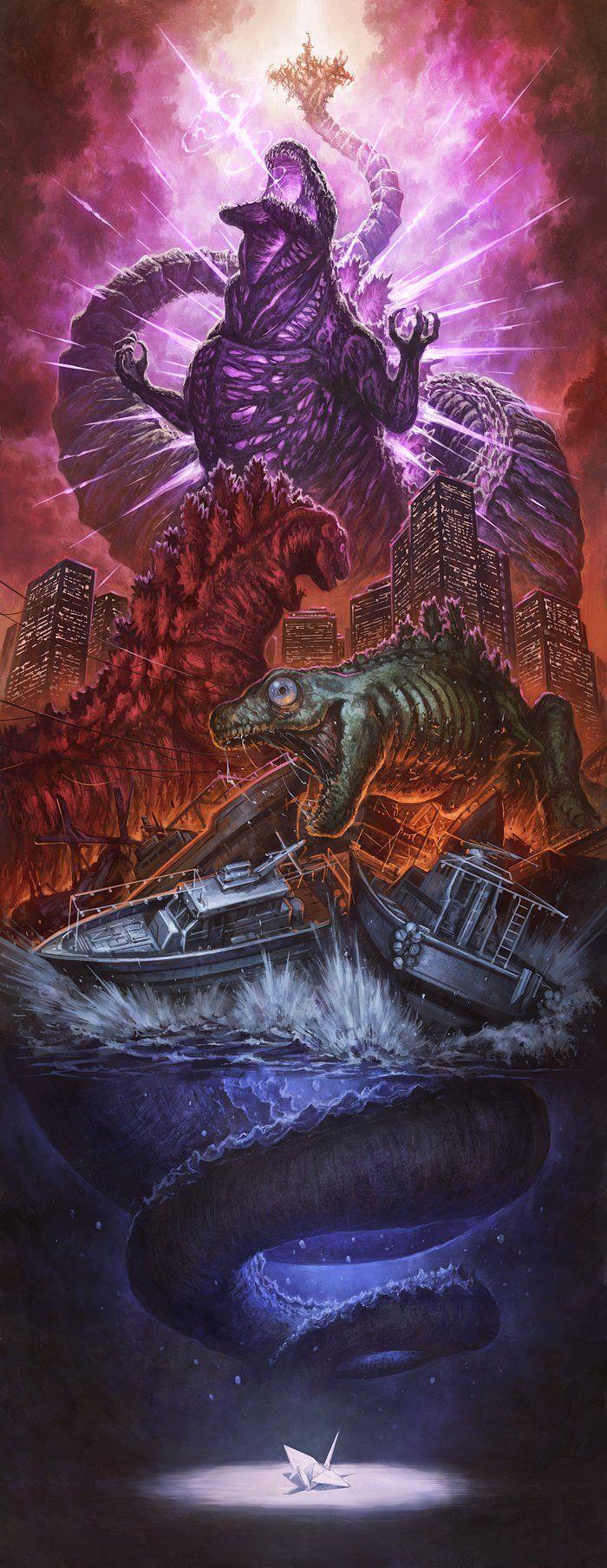 700x1808 塗壁 on Twitter. Godzilla wallpaper, Godzilla, Kaiju art