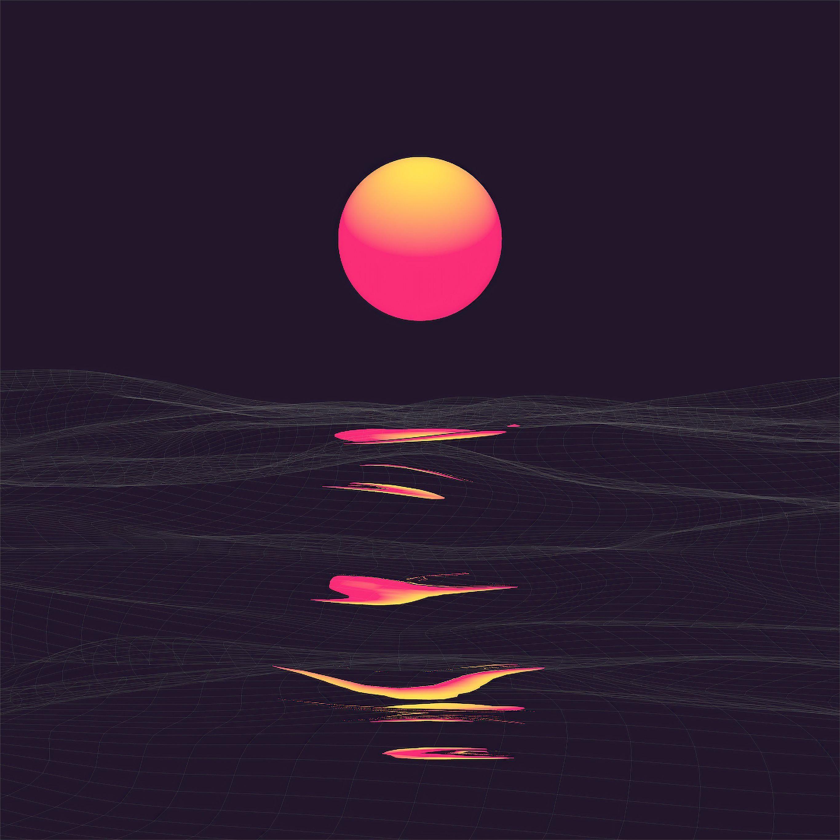 2732x2732 Ps4 Retrowave Black Wallpaper