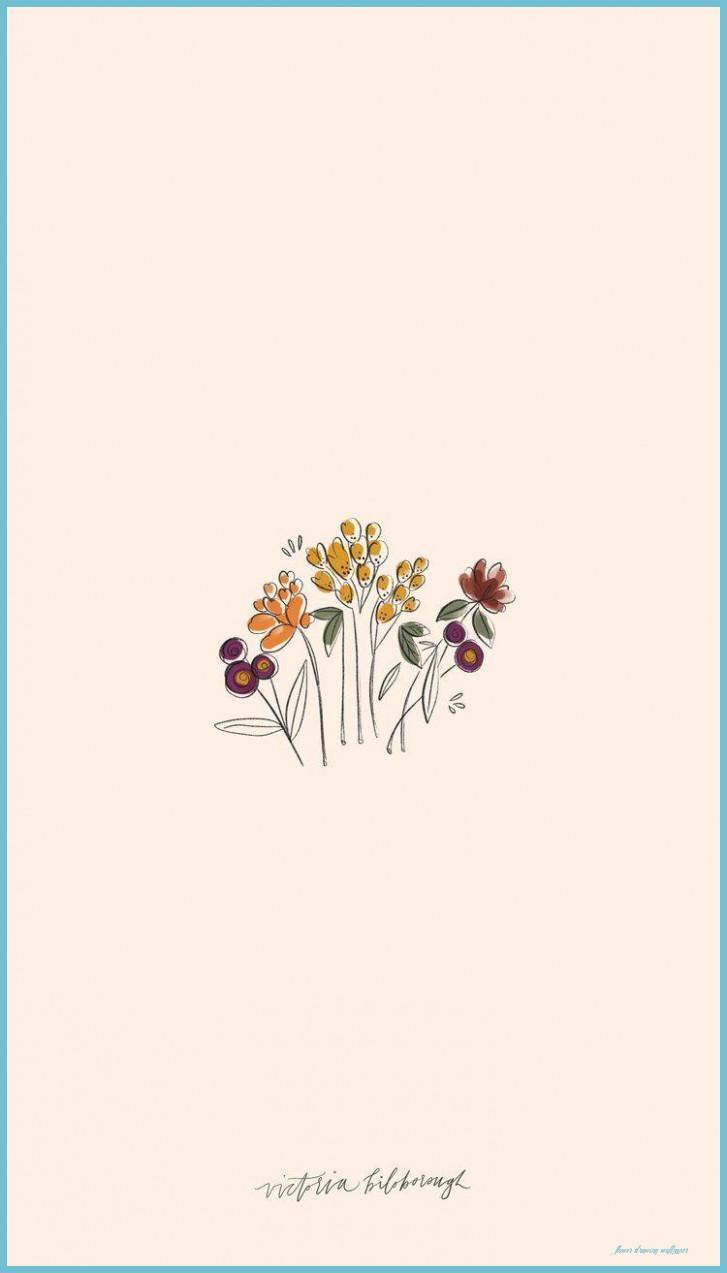 727x1273 Aesthetic Drawings Flowers Wallpaper Drawing Wallpaper