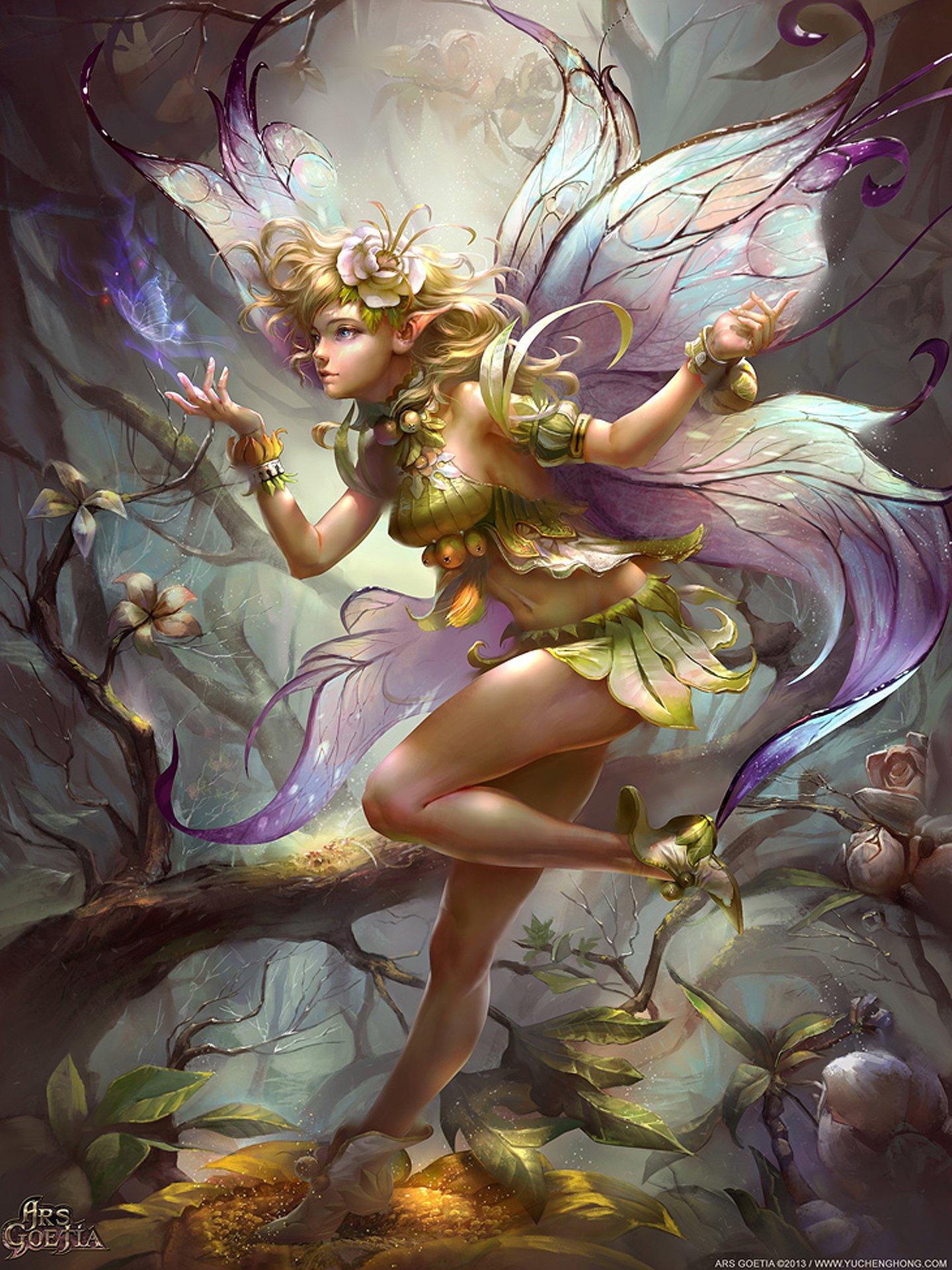 1440x1921 fairy, Fantasy, Forest, Tree, Flower, Girl, Wings Wallpaper HD / Desktop and Mobile Background