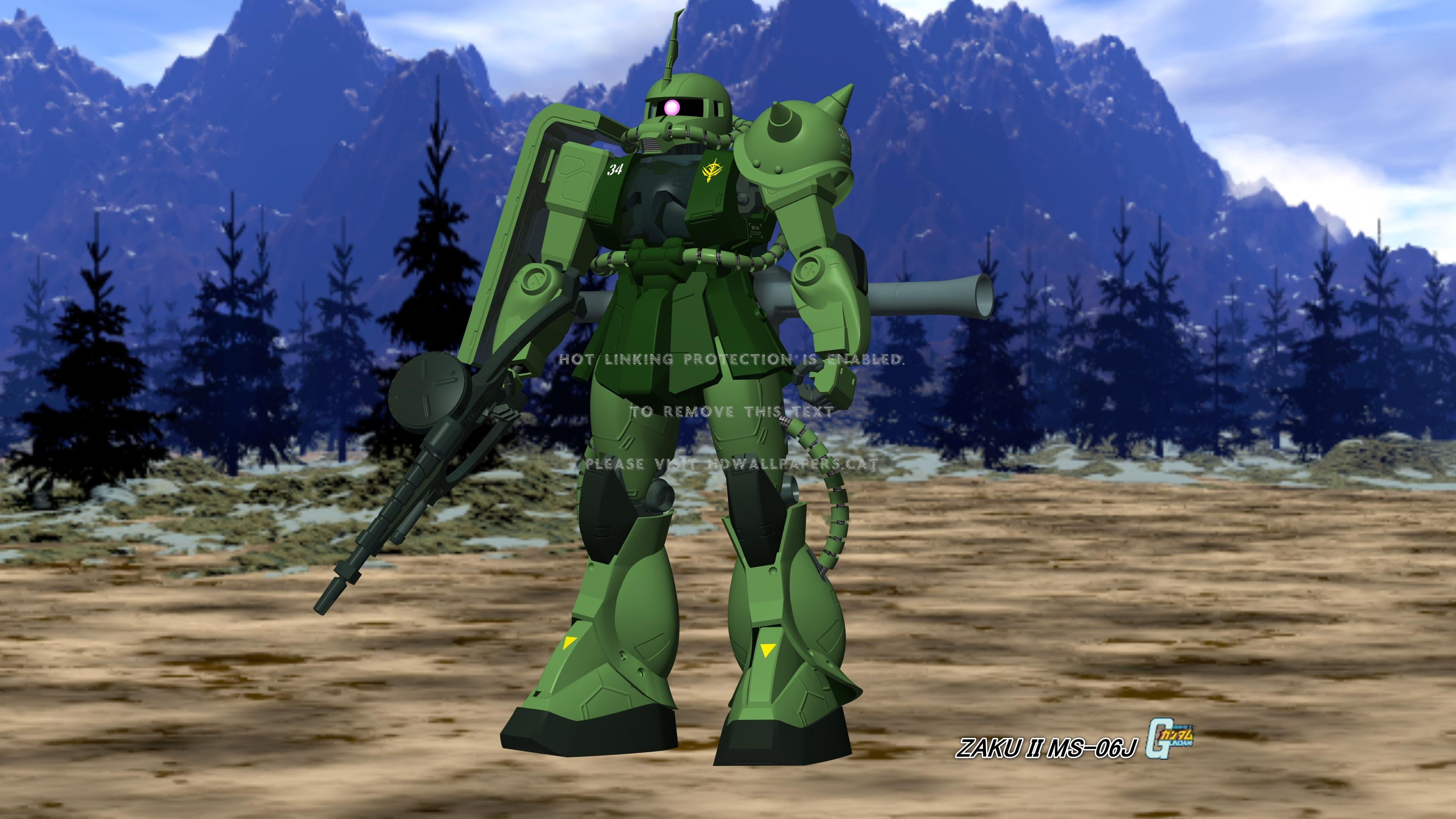 3840x2160 Mobile Suit Gundam Zaku Ii Ms 06j 4k Anime