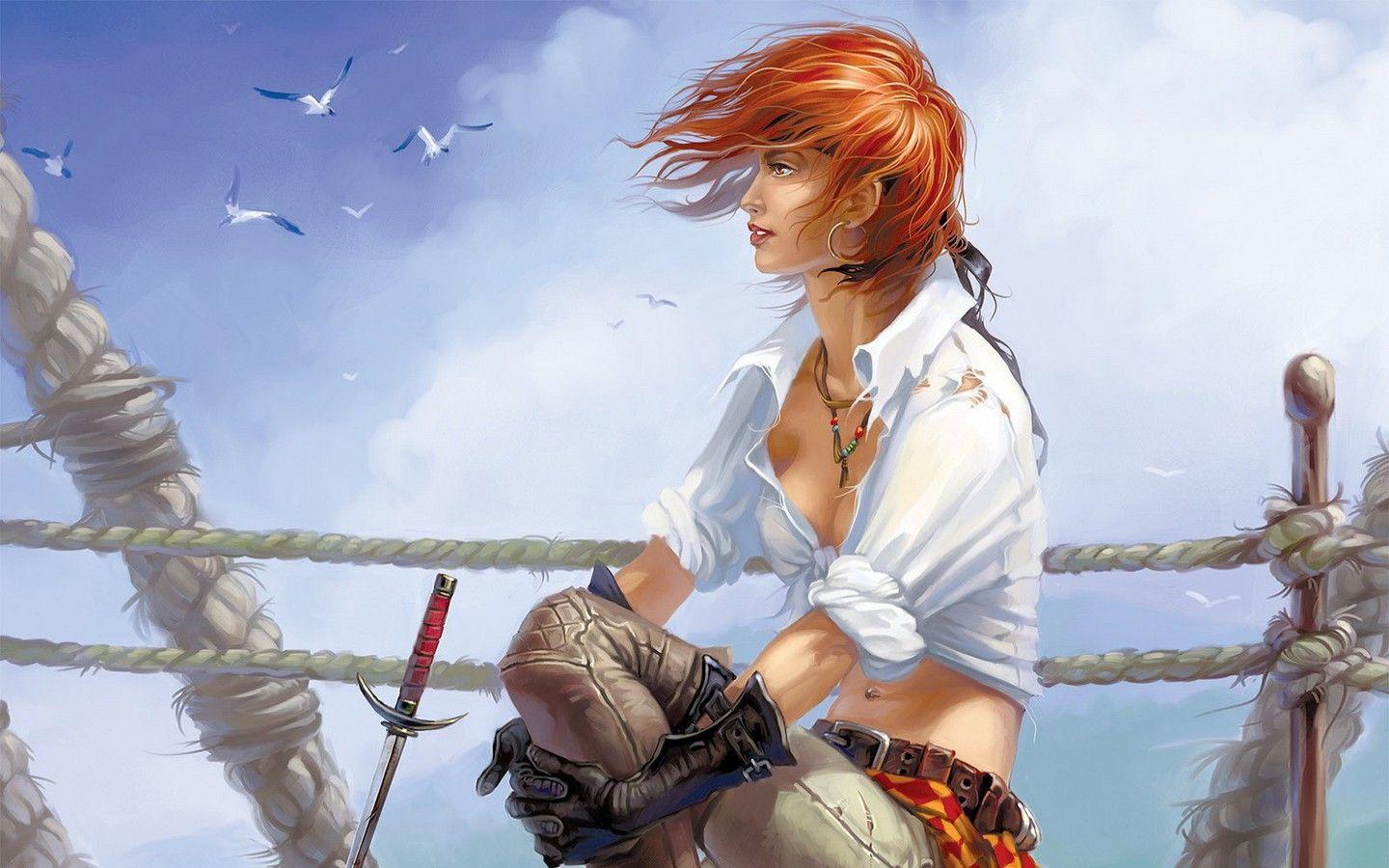 1440x900 Fantasy Pirate Girl Wallpaper and Background Imagex900