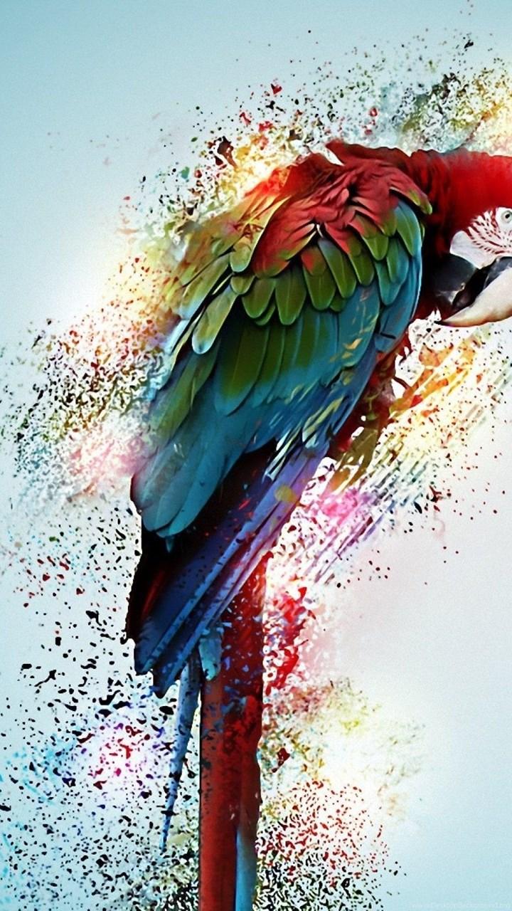 720x1280 Macaw Parrot Bird Tropical Psychedelic Artwork Art Wallpaper. Desktop Background