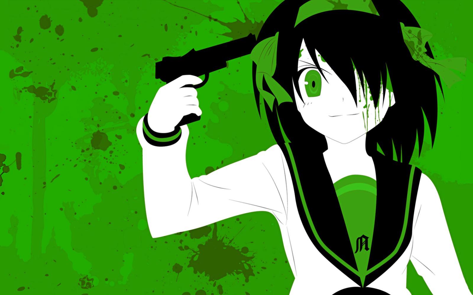 1600x1000 Green Anime Wallpaper