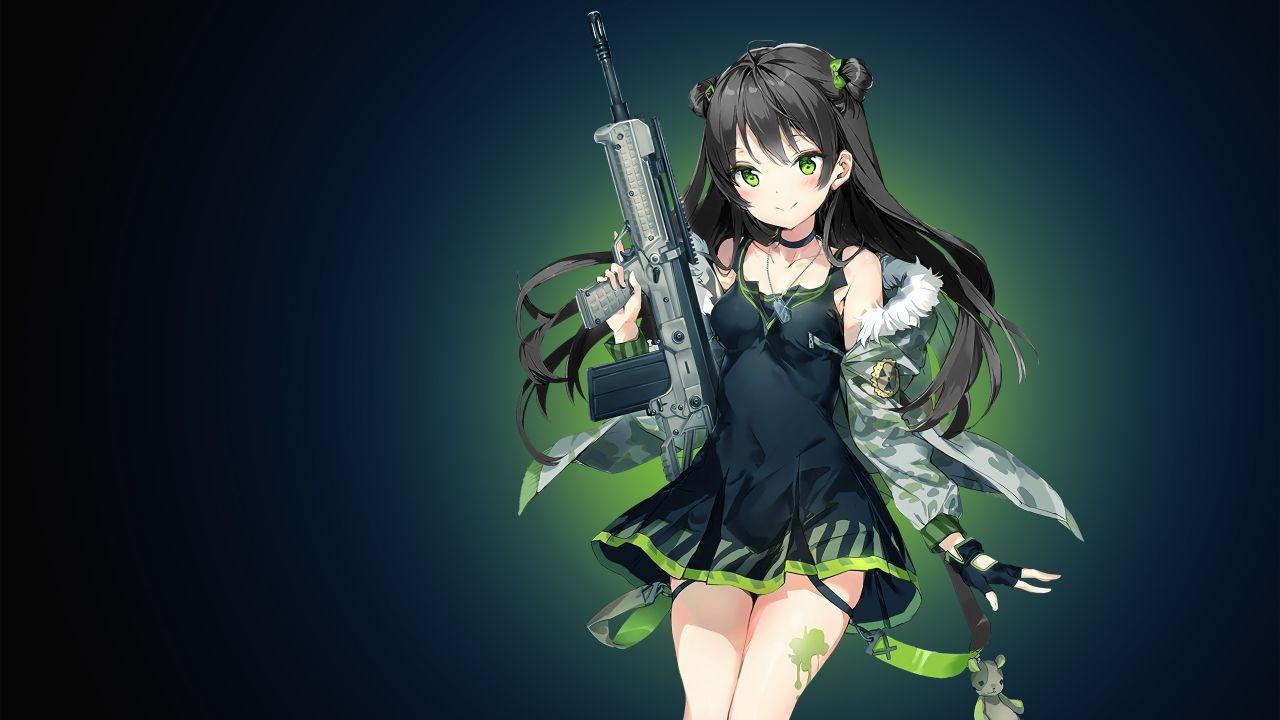 1280x720 Green Anime Wallpaper