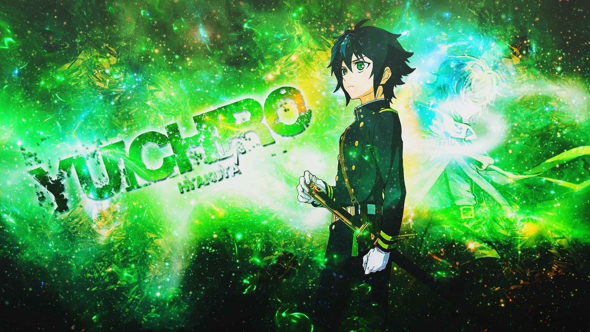 1920x1080 Seraph Of The End Y Ichir Hyakuya Anime Boy Weapon Sword Katana Glove Glow Green Eyes Black Hair Sho Wallpaper:1920x1080