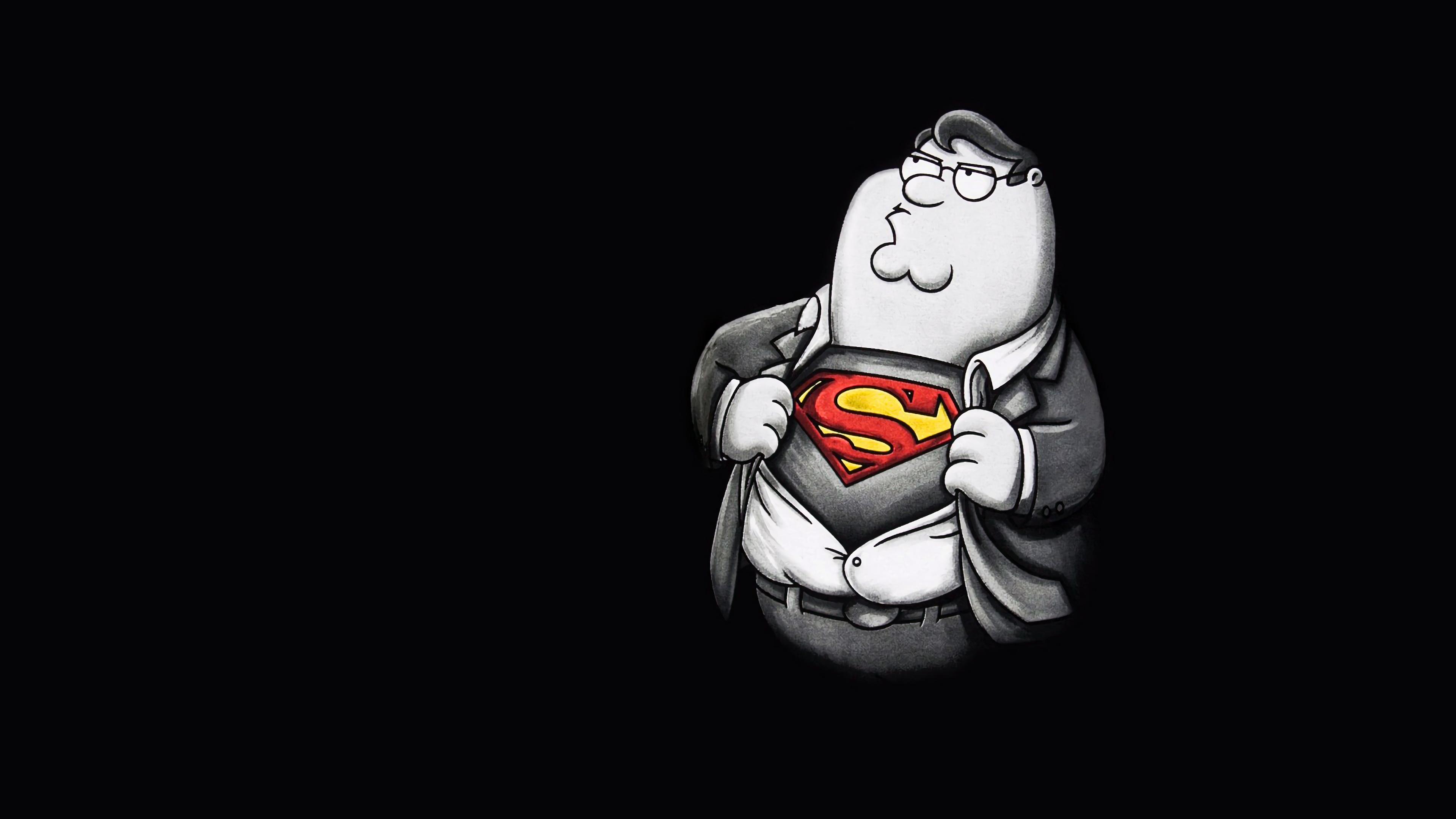 3840x2160 Family Guy Peter Griffin Superman Minimalist 4K