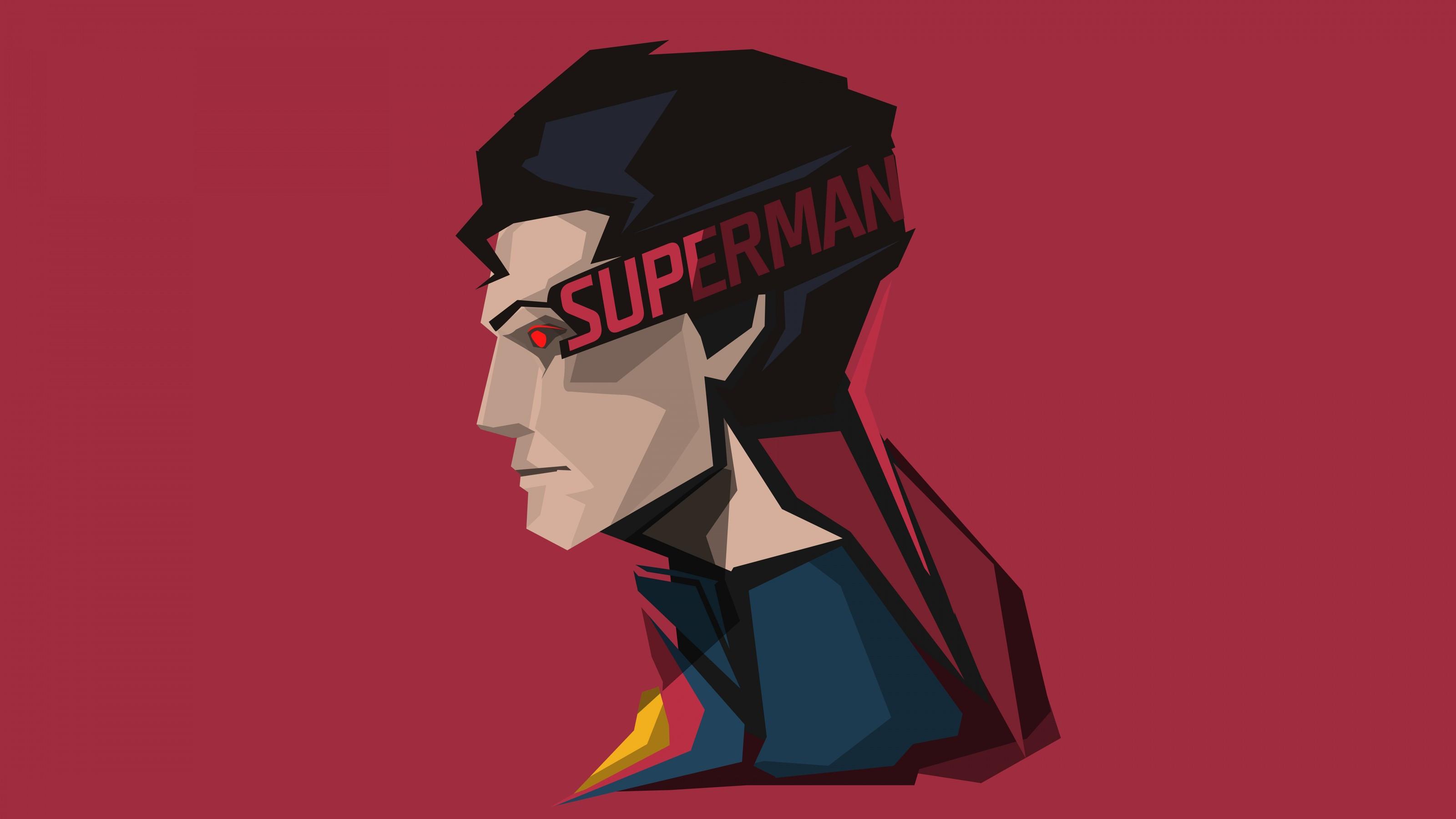 3200x1800 Download 3200x1800 Superman, Profile View, Minimalism Wallpaper