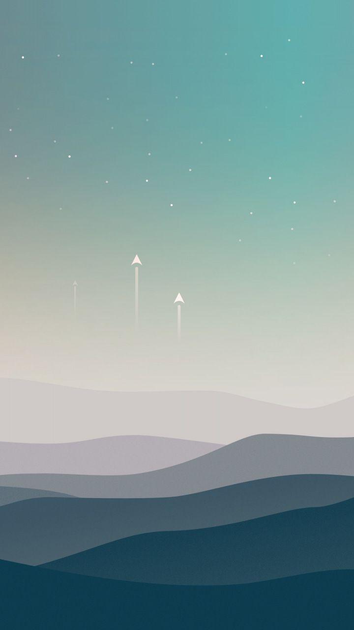 720x1280 Landscape, minimal, stars, mountains, horizon, digital art, 720x1280 wallpaper