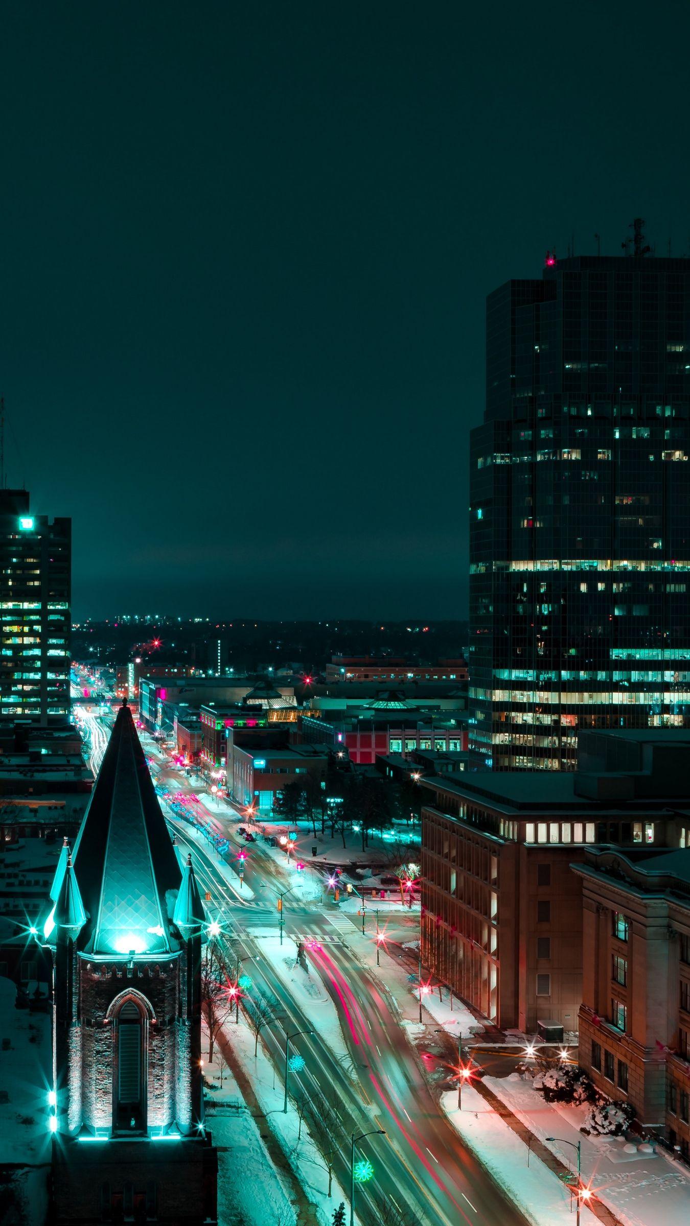 1350x2400 Download wallpaper 1350x2400 london, canada, night city, buildings