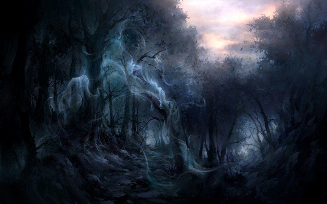 1280x800 Ghostly Forest Wallpaper