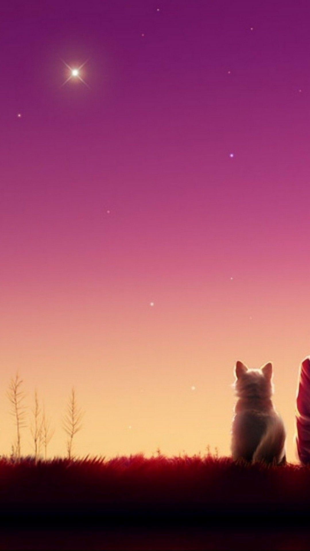 1080x1920 Anime Aesthetic Cat Wallpaper