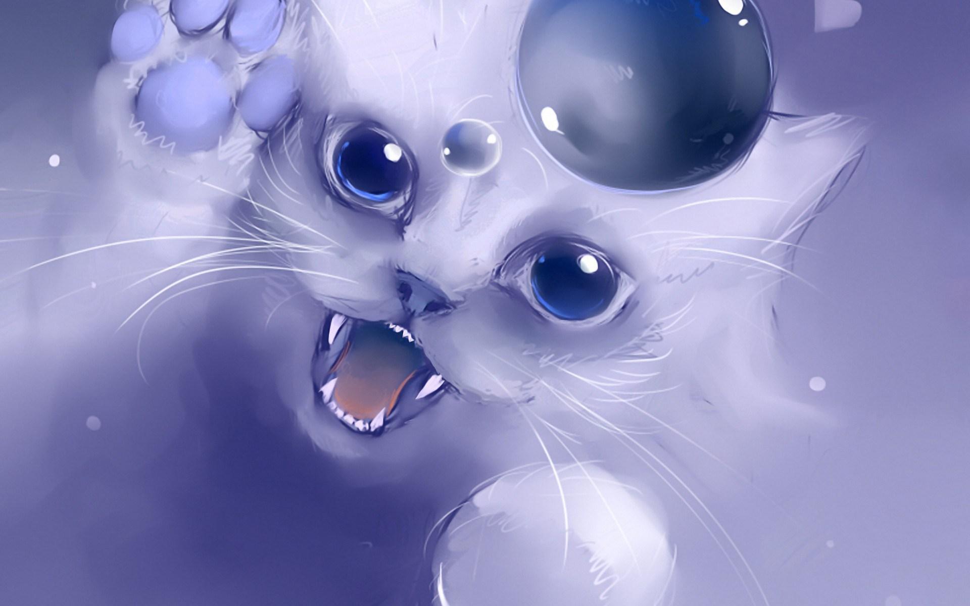 1920x1200 Free download artwork manga anime wallpaper kitty cat bubble drawing art [1920x1200] for your Desktop, Mobile & Tablet. Explore 3D Cat Wallpaper. Wallpaper Crazy Cats and Dogs, Cute Cat
