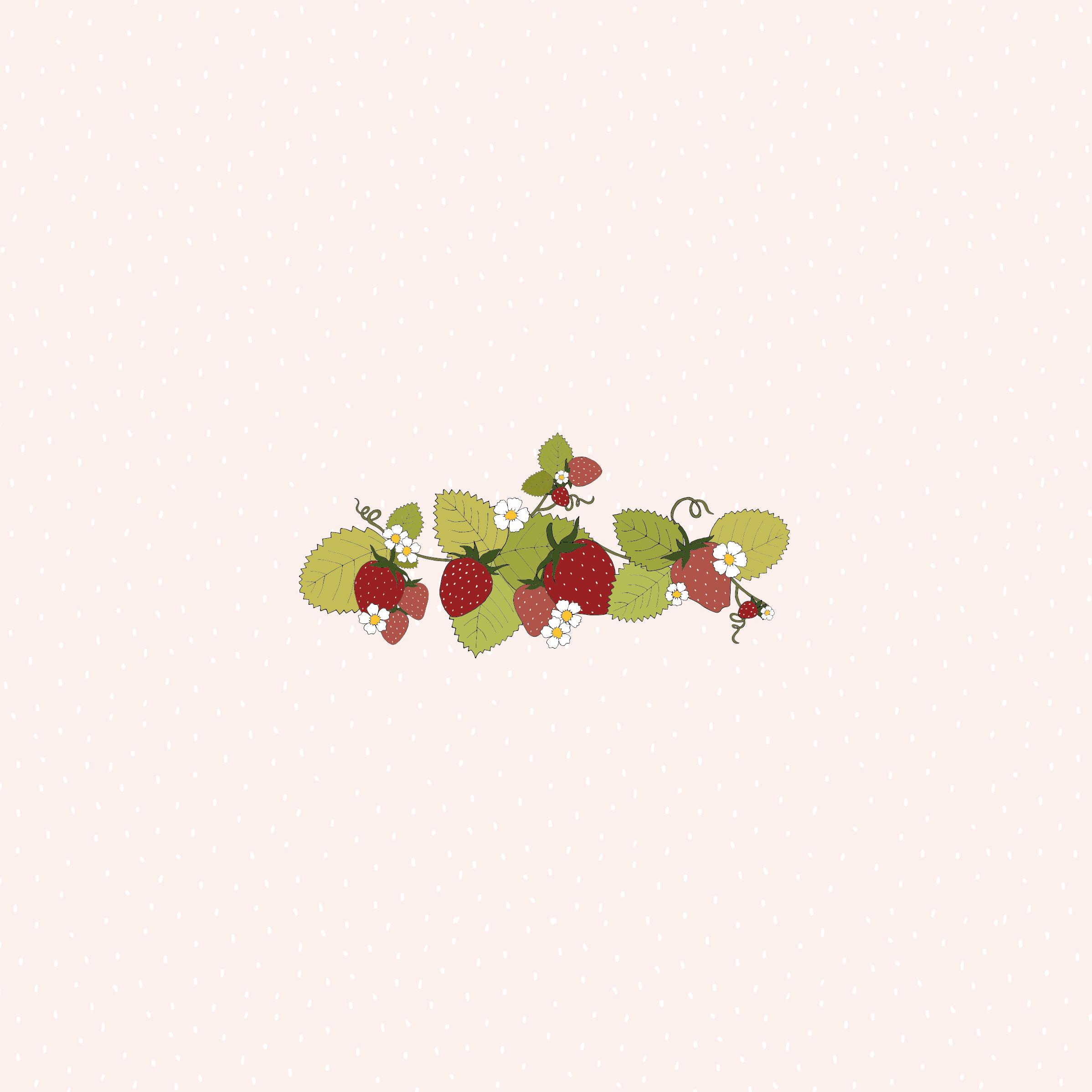 2396x2396 Strawberry patch desktop and iPad wallpaper