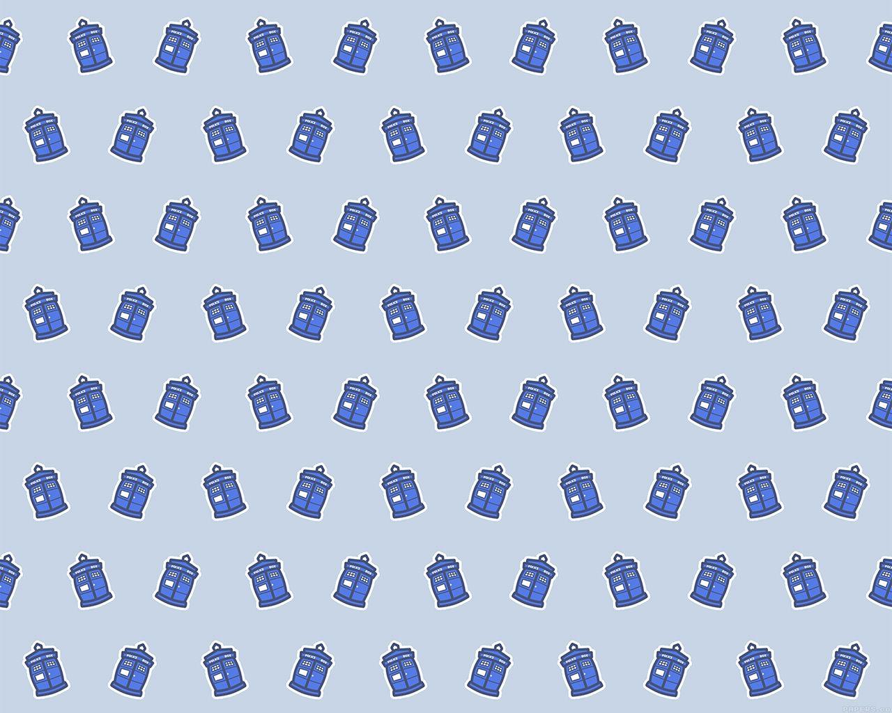 1280x1024 Cute Police Box Pattern Art