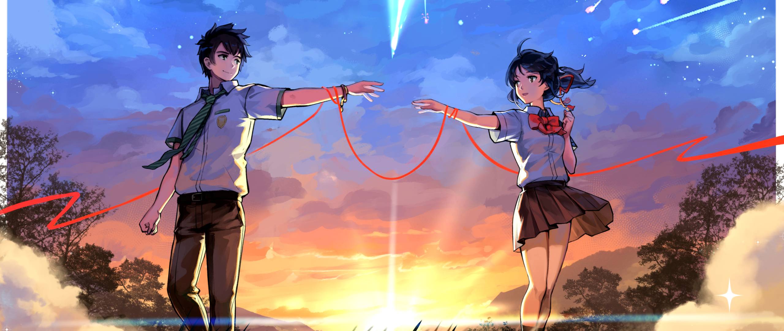 2560x1080 Mitsuha Miyamizu and Taki Tachibana 2560x1080 Resolution Wallpaper, HD Anime 4K Wallpaper, Image, Photo and Background