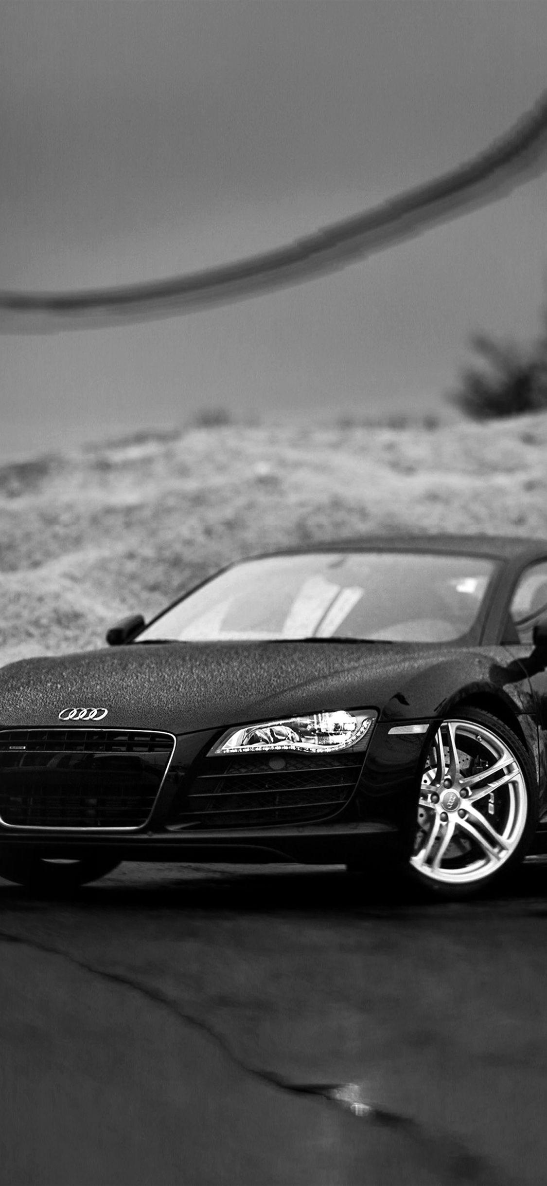 1125x2436 Audi Car Rain Illustration Art Bw Dark Via For IPhone X. Audi Cars, Audi, 4 Door Sports Cars