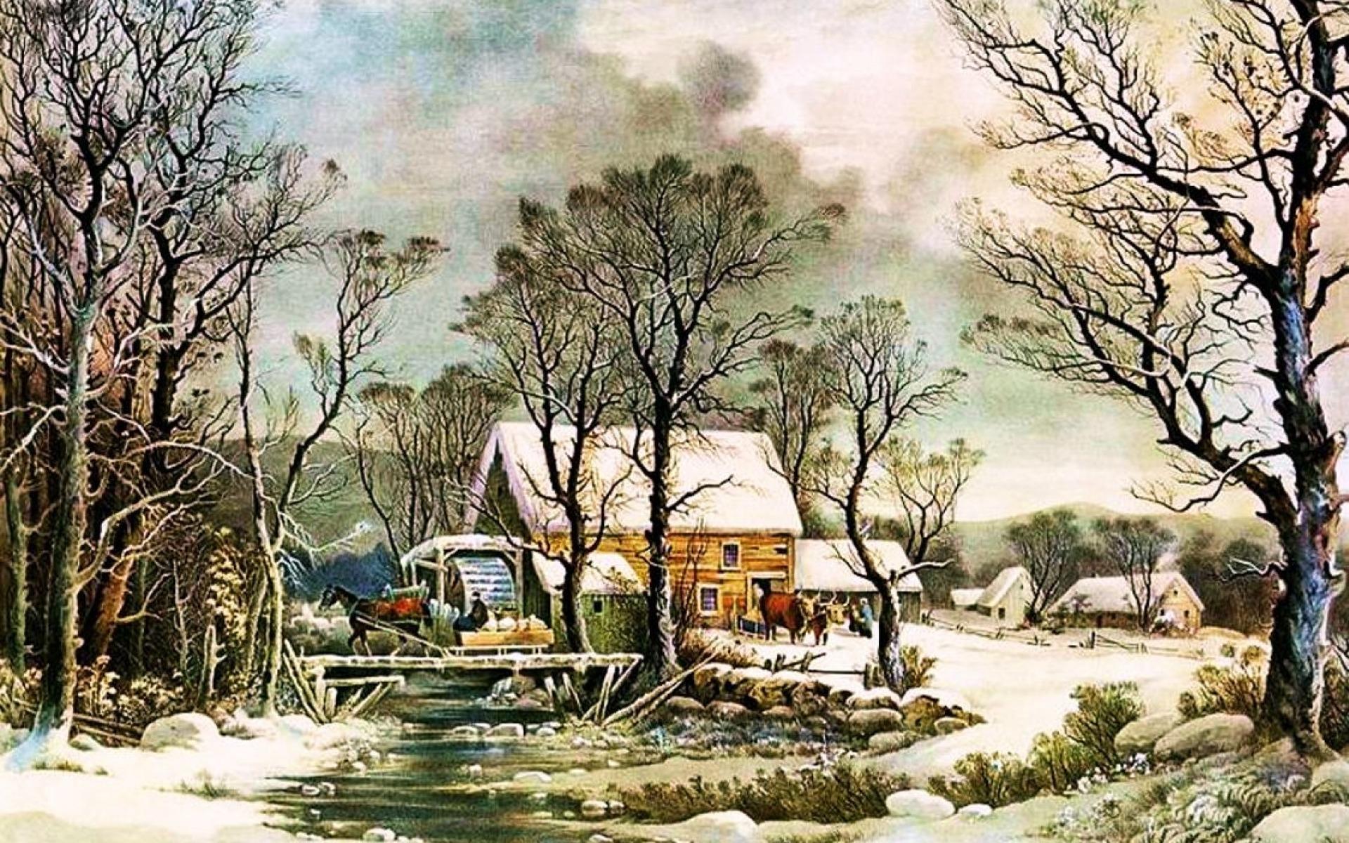 1920x1200 Wood Creek Farm Valley Winter wallpaper. Wood Creek Farm Valley Winter