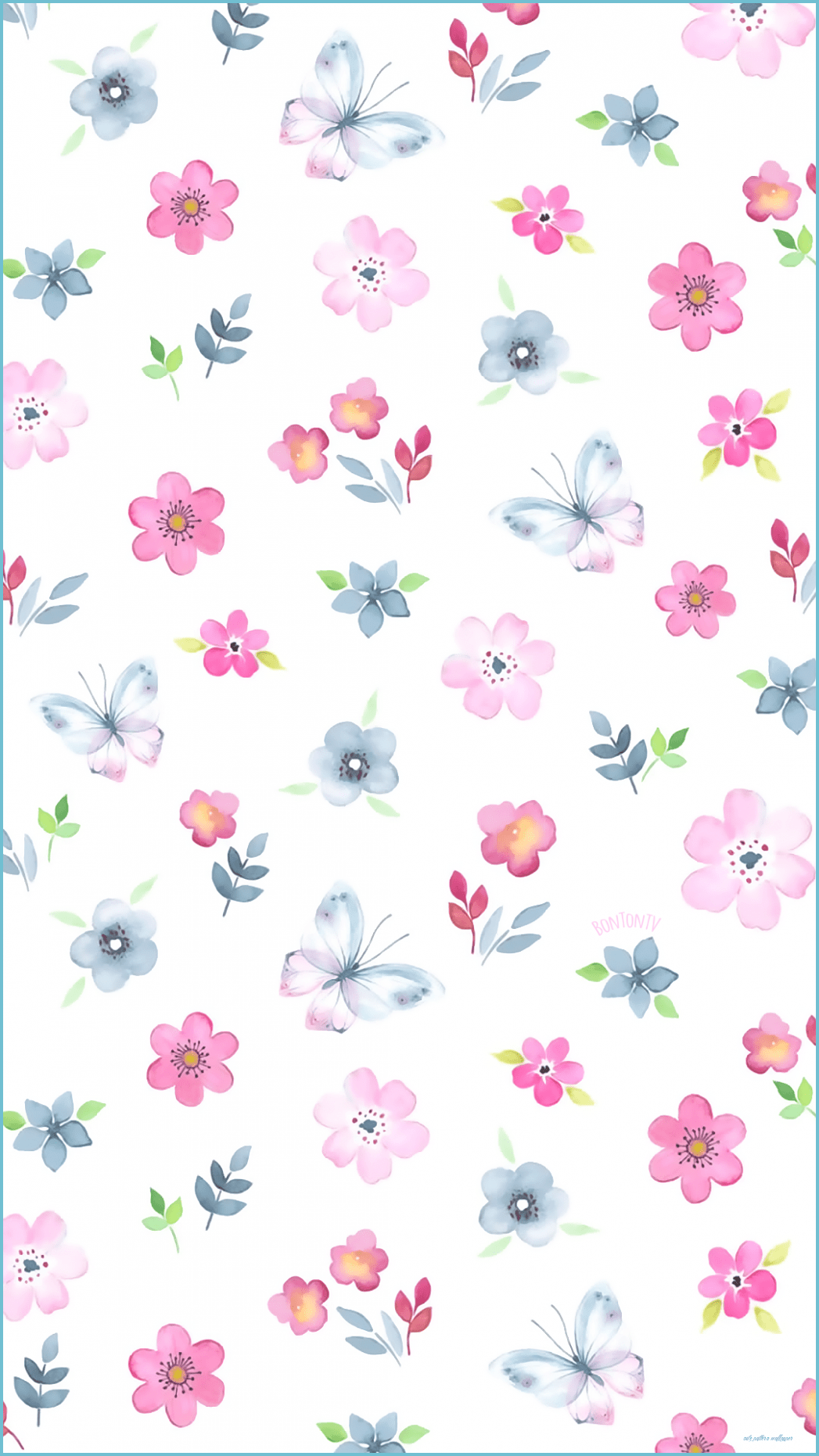 1047x1862 Phone Wallpaper HD Watercolor Cute Pattern BonTon TV Pattern Wallpaper