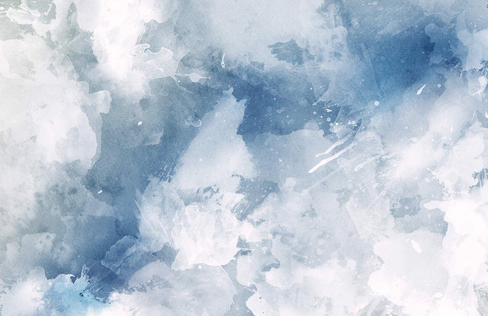 1650x1070 White & Blue Watercolor Wallpaper Mural