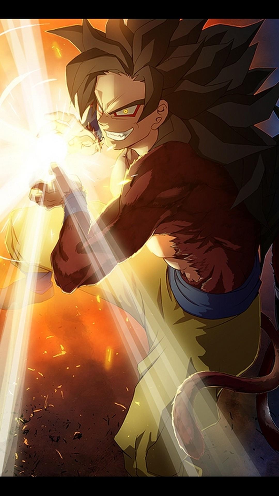 1080x1920 iPhone 7 Wallpaper Goku SSJ4 3D iPhone Wallpaper