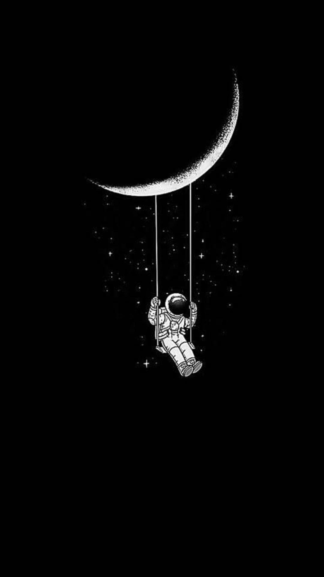 1080x1920 Astronaut Zedge HD Black Wallpaper For OnePlus 8 Mobile