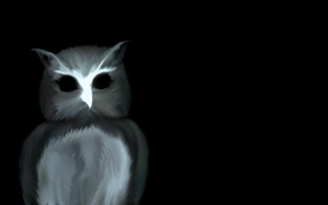 1280x800 Dark Creepy Owl Art
