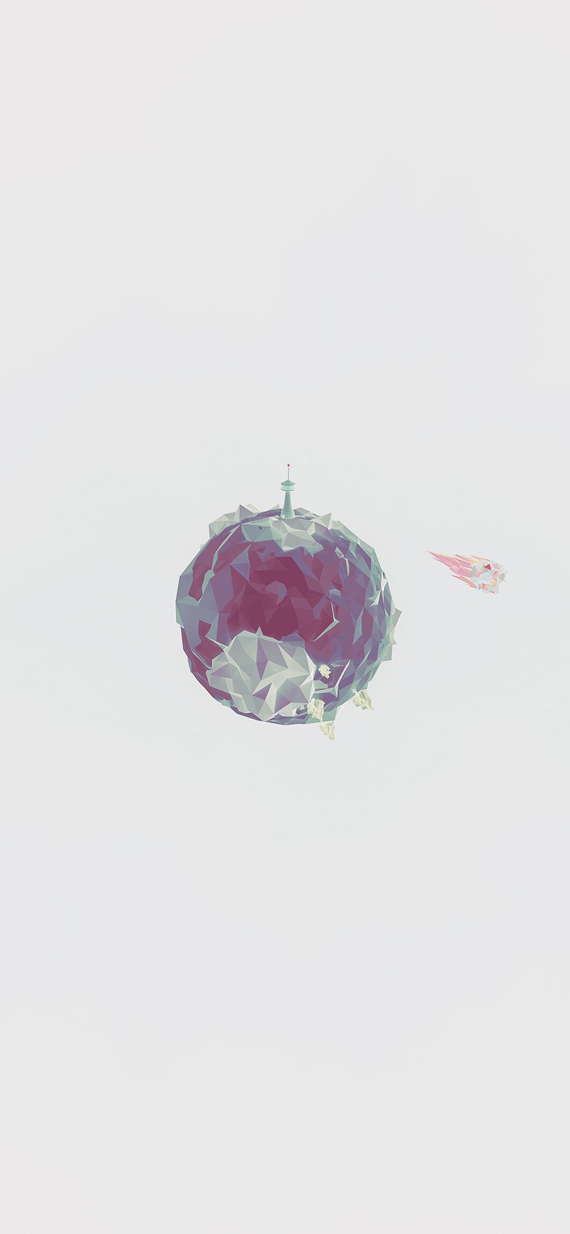 1125x2436 Polygon Planet Cute Minimal Simple Art White Wallpaper