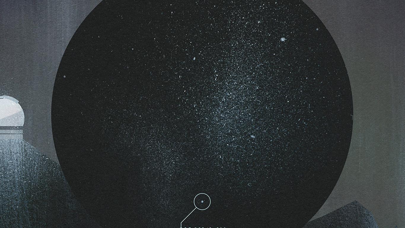 1366x768 Simple Minimal Space Circle Art Illustration Wallpaper