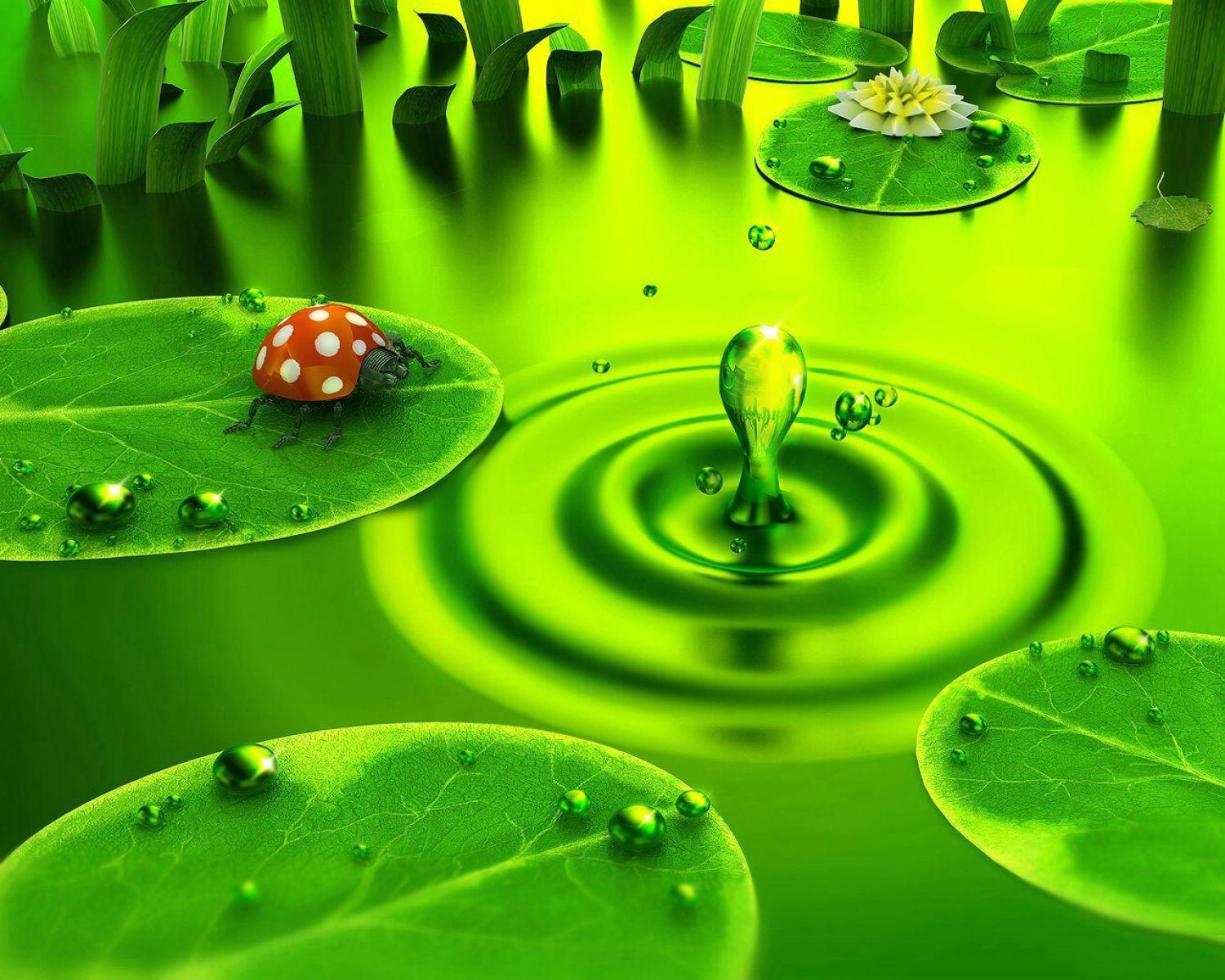 1500x1200 3D Rain Wallpaper