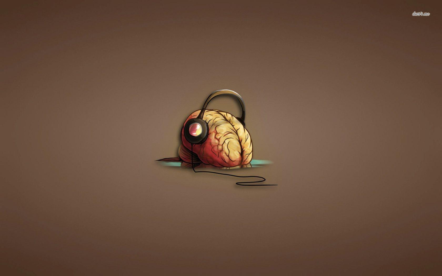 1680x1050 Brain with headphones HD wallpaper. Wallpaper, Free HD wallpaper, Desktop wallpaper
