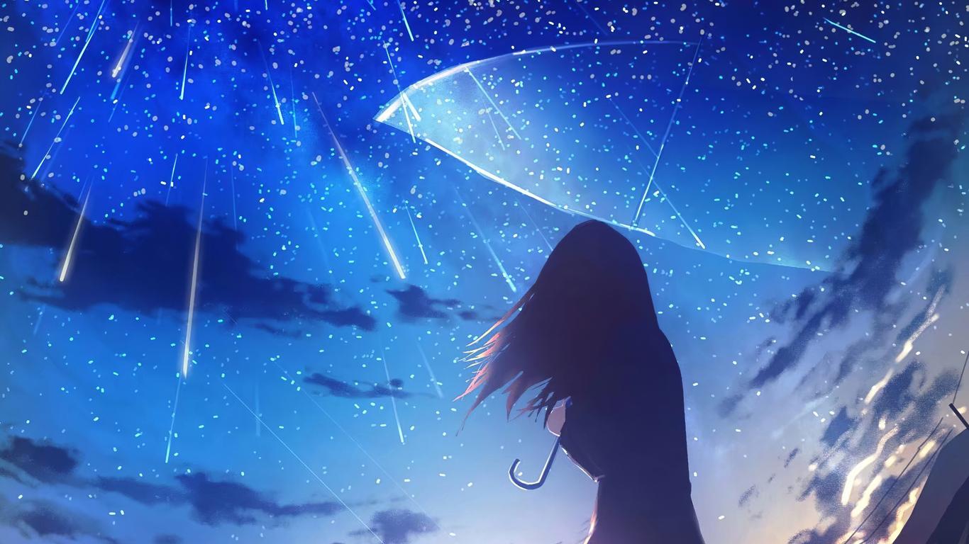 1366x768 Anime Girl Umbrella Rain 4k 1366x768 Resolution HD 4k Wallpaper, Image, Background, Photo and Picture