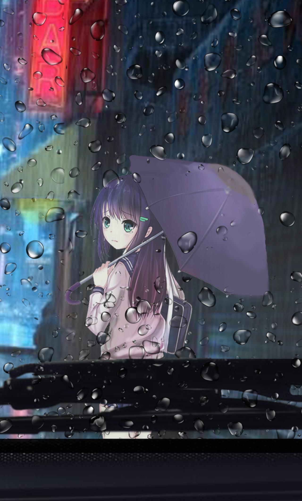 1280x2120 Anime Girl Rainy Day View From Car 4k iPhone HD 4k Wallpaper, Image, Background, Photo and Picture