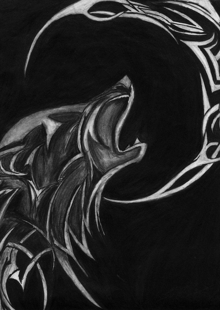 752x1062 Tribal Wolf Wallpaper