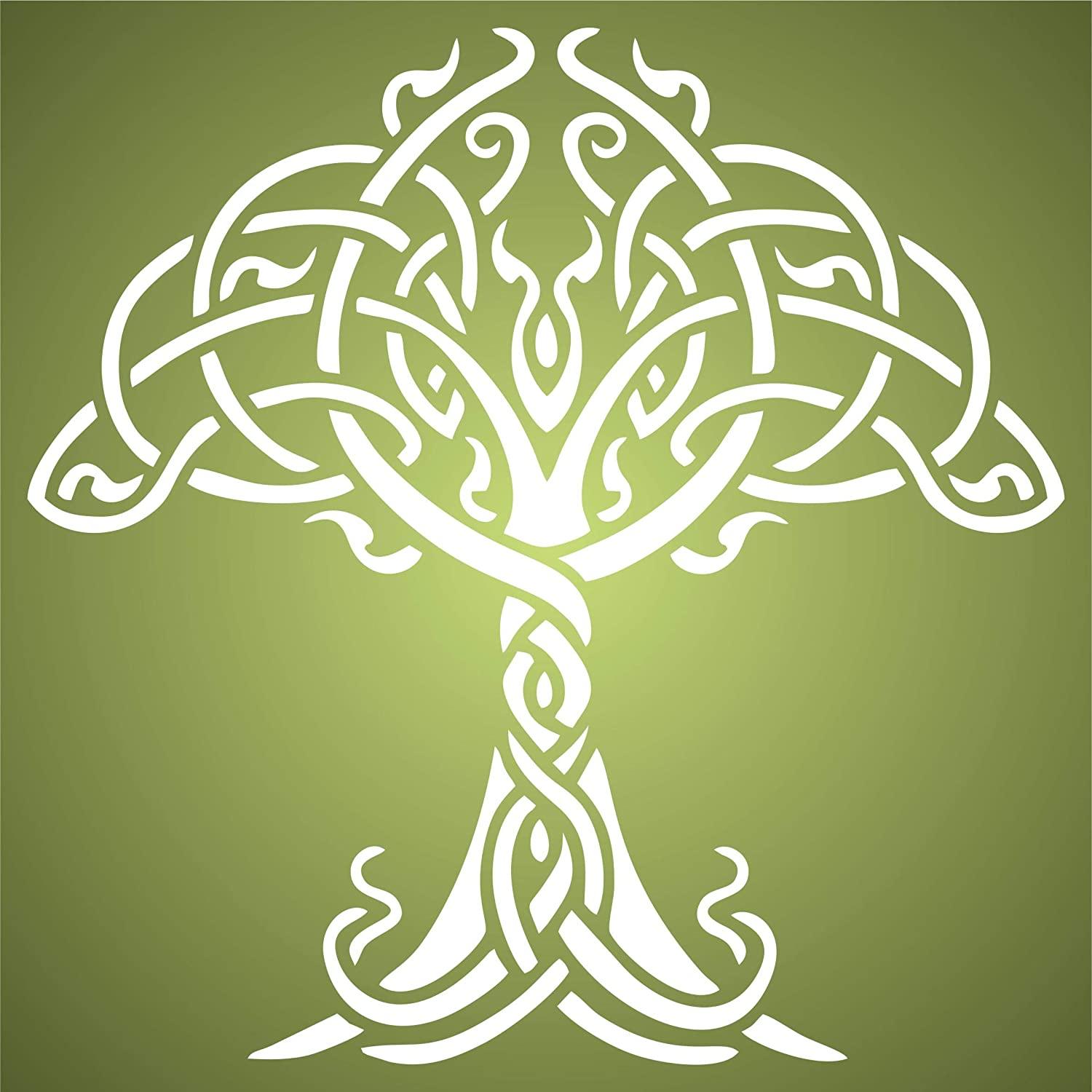 1500x1500 Amazon.com : Celtic Tree of Life Stencil, 4.5 x 4.5 inch (M) Irish Knotwork Tree Design Stencils Template for Painting : Arts, Crafts & Sewing
