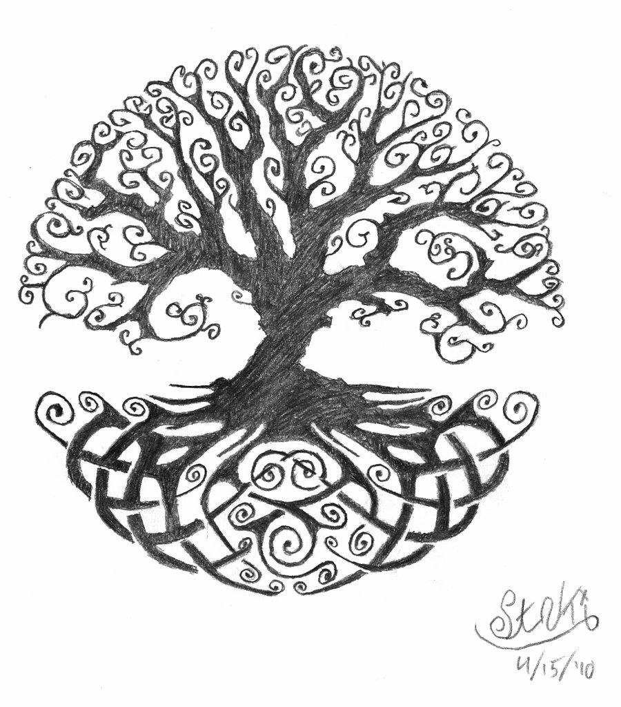 900x1024 Celtic Tree of Life tattoo idea. possibly include a single red heart on the tr