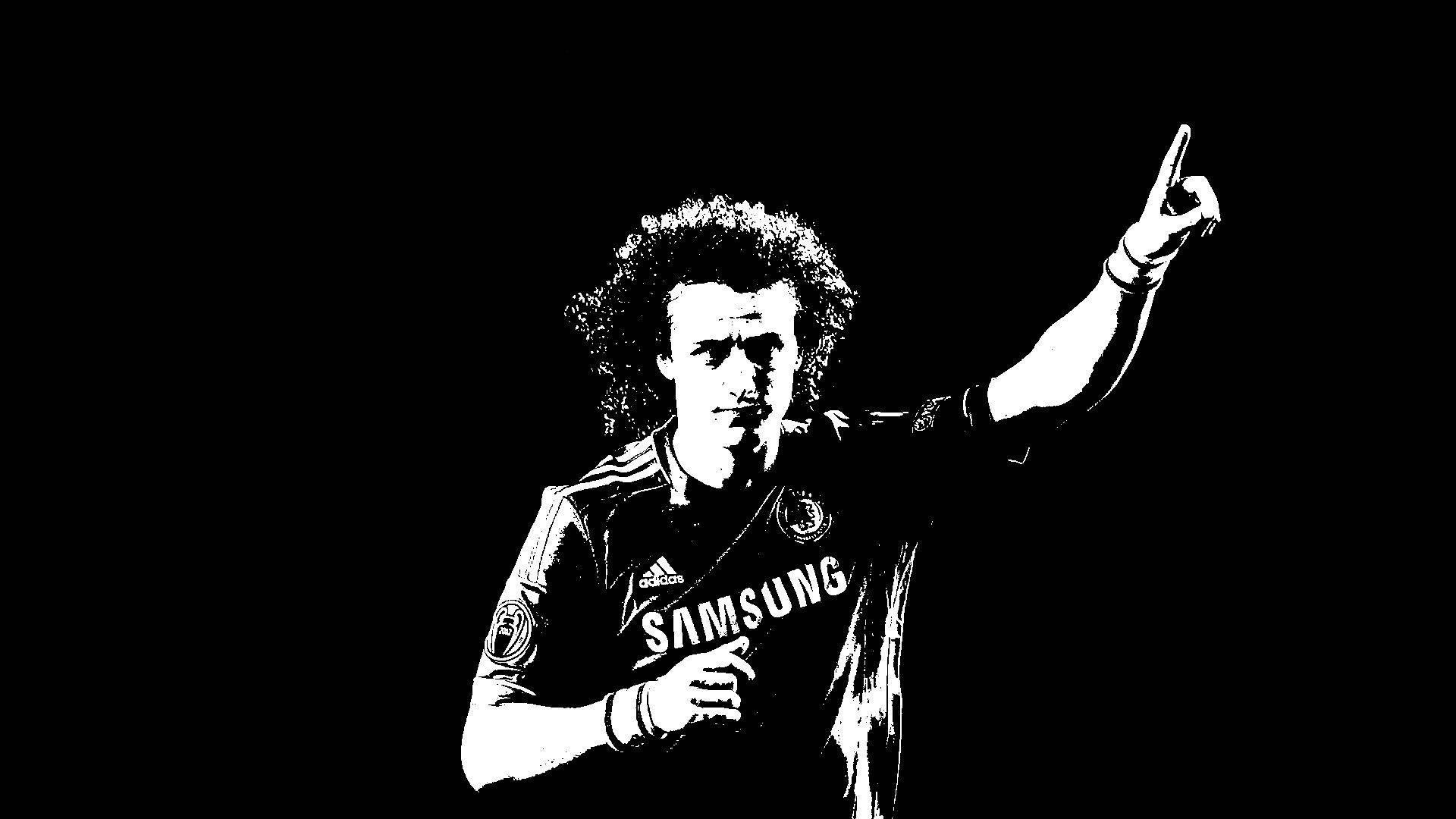 1920x1080 Black and White David Luiz Wallpaper