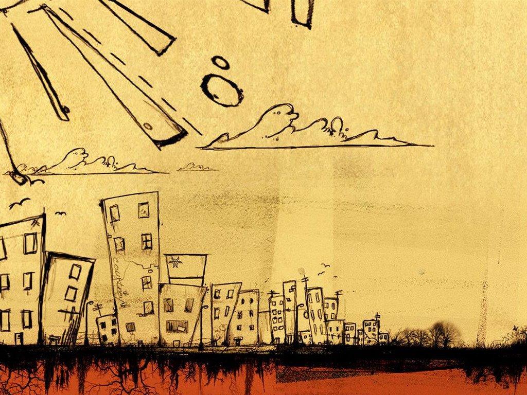 1024x768 My Free Wallpaper Wallpaper : Doodle City