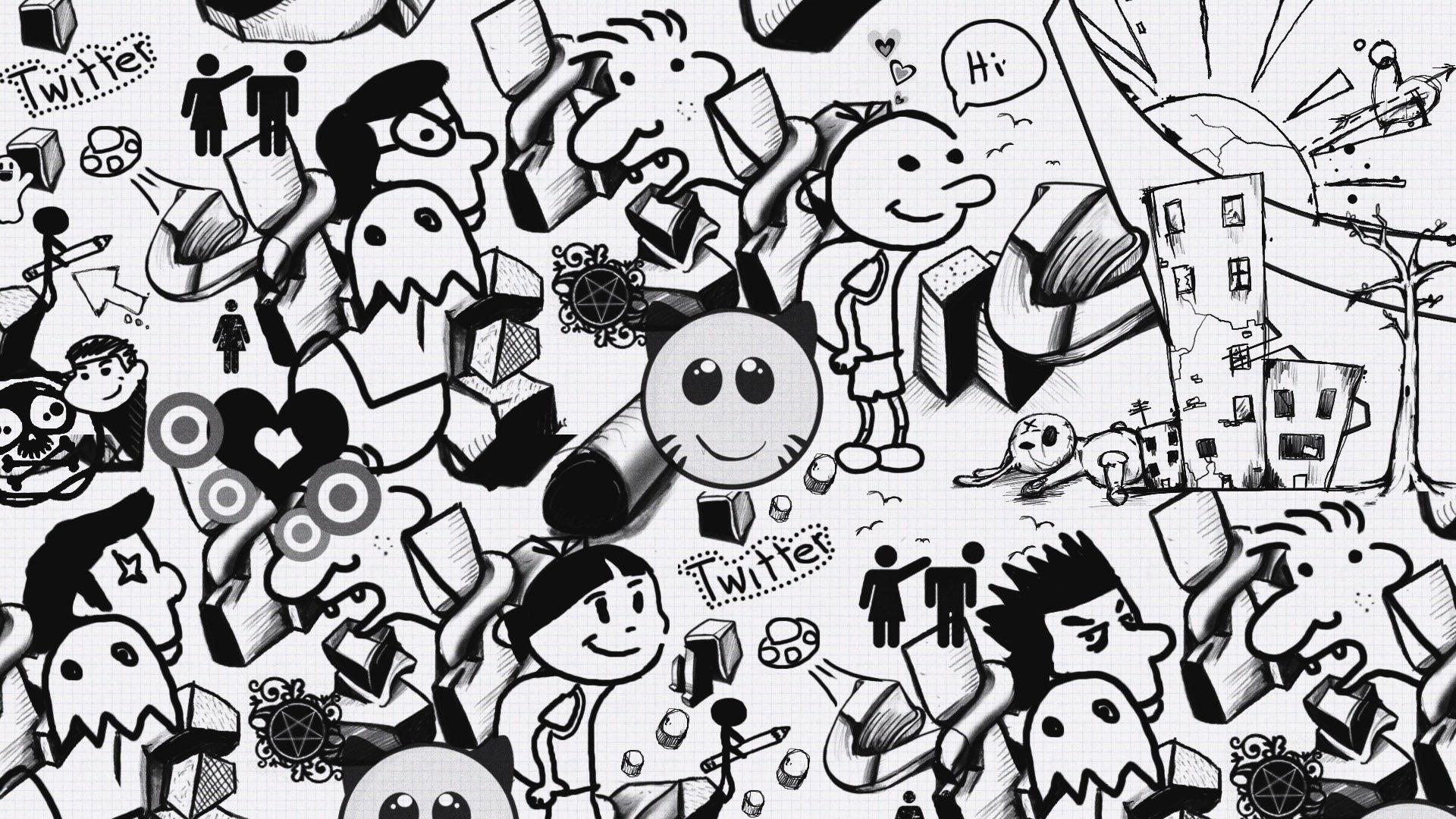 1920x1080 Doodle Background