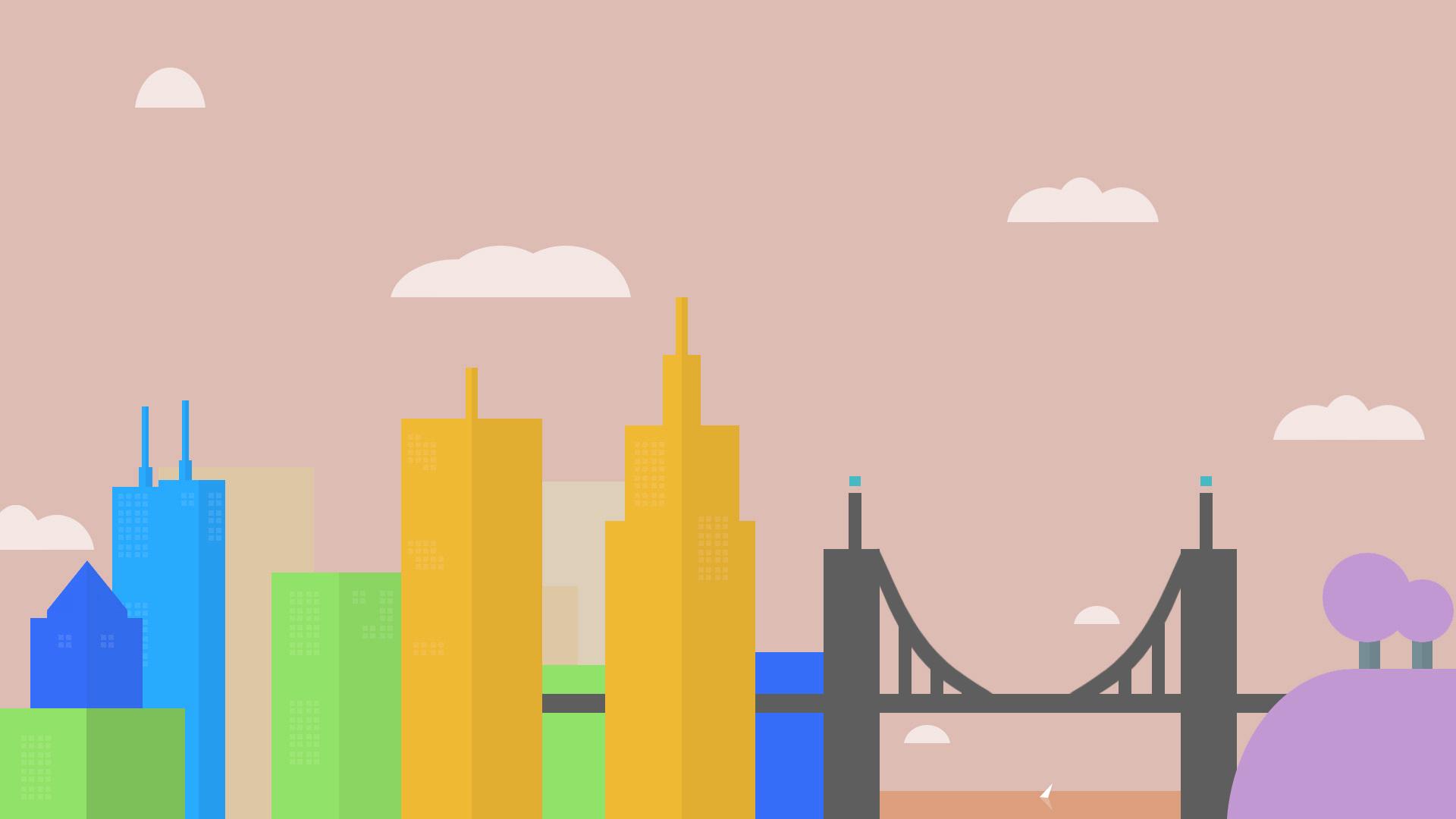 1920x1080 Flat City Wallpaper