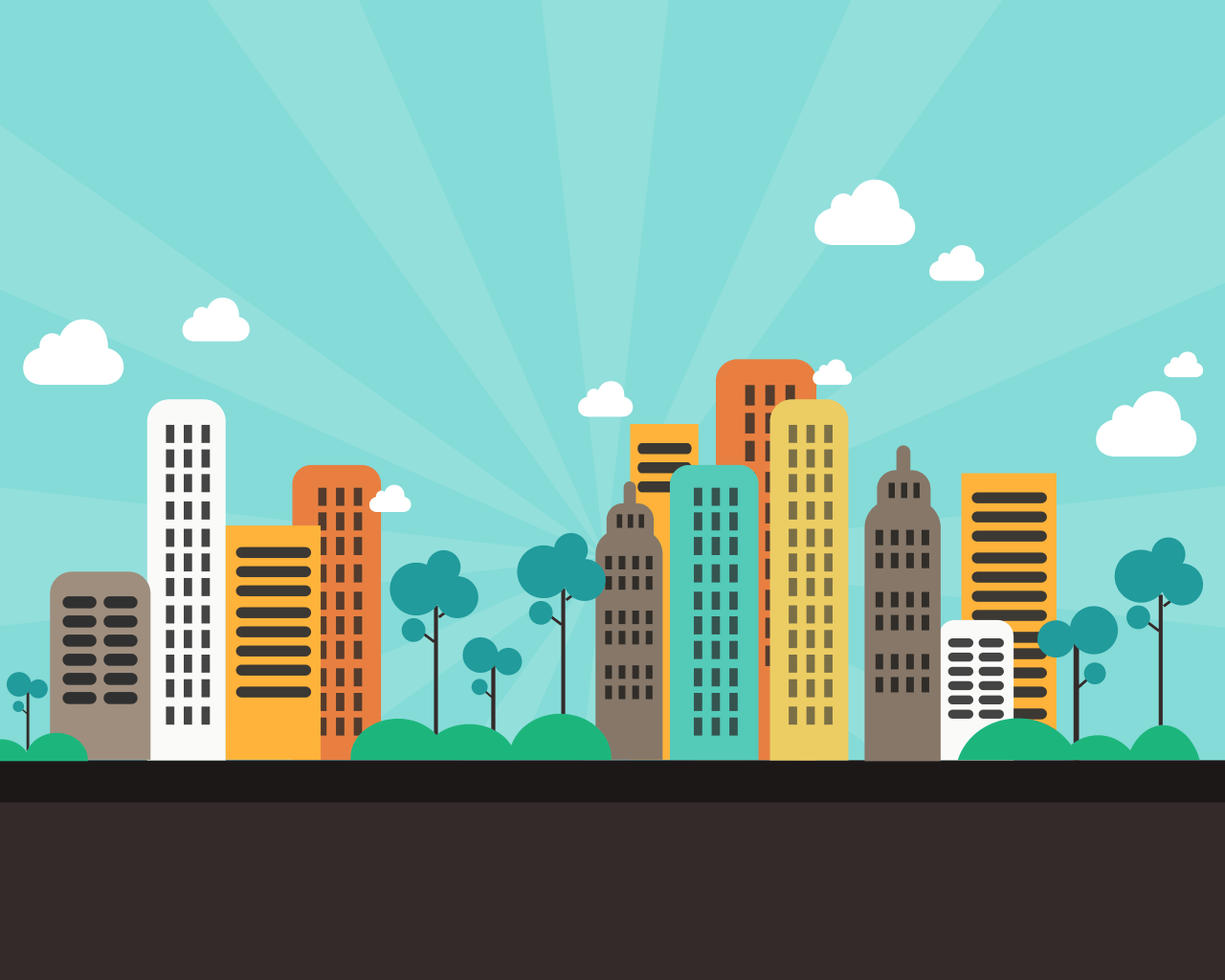 1280x1024 Flat City Wallpaper